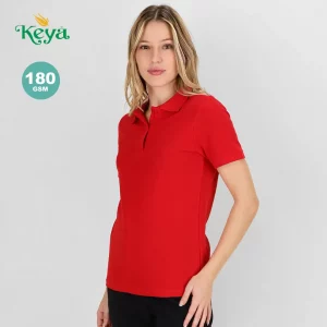 Polo Keya da donna in piqué WPS180. Materiale 100% cotone 180g/m2.