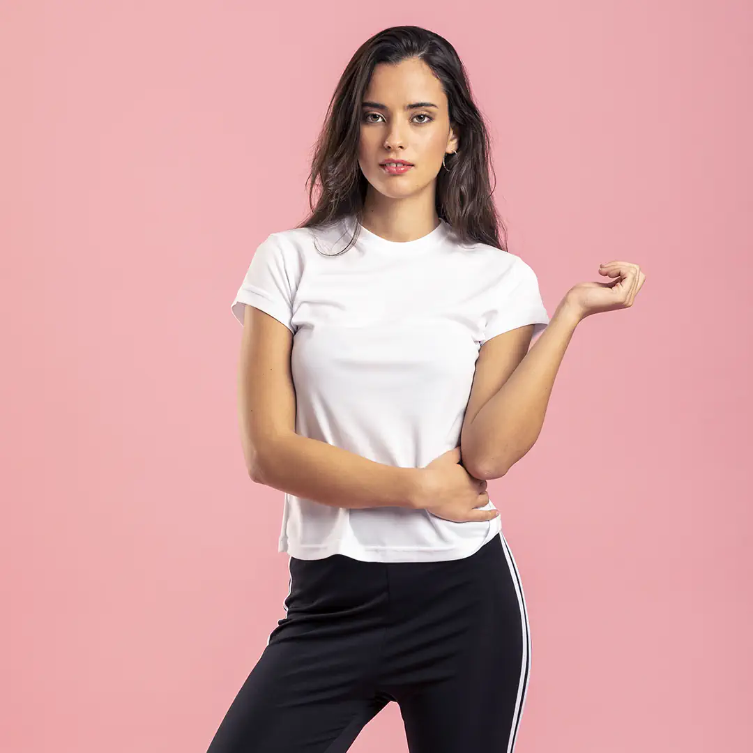 Magliette T-shirt Donna "Tecnic Plus" Il nr 1 per la palestra Magliette tshirt donna palestra personalizzate stampa a colori