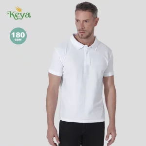 Polo personalizzate da uomo in cotone bianco
