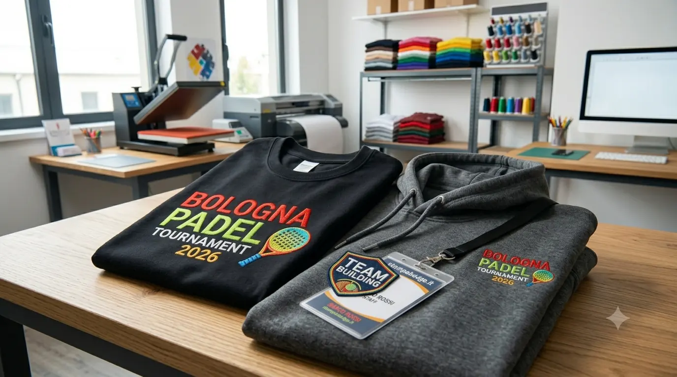 Esempio di abbigliamento personalizzato e gadget per eventi